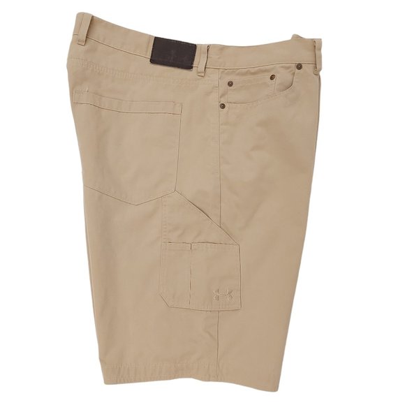 Under Armour Shorts Mens 40 Beige Performance Flat Front Casual Golf Outdoor - Picture 3 of 10